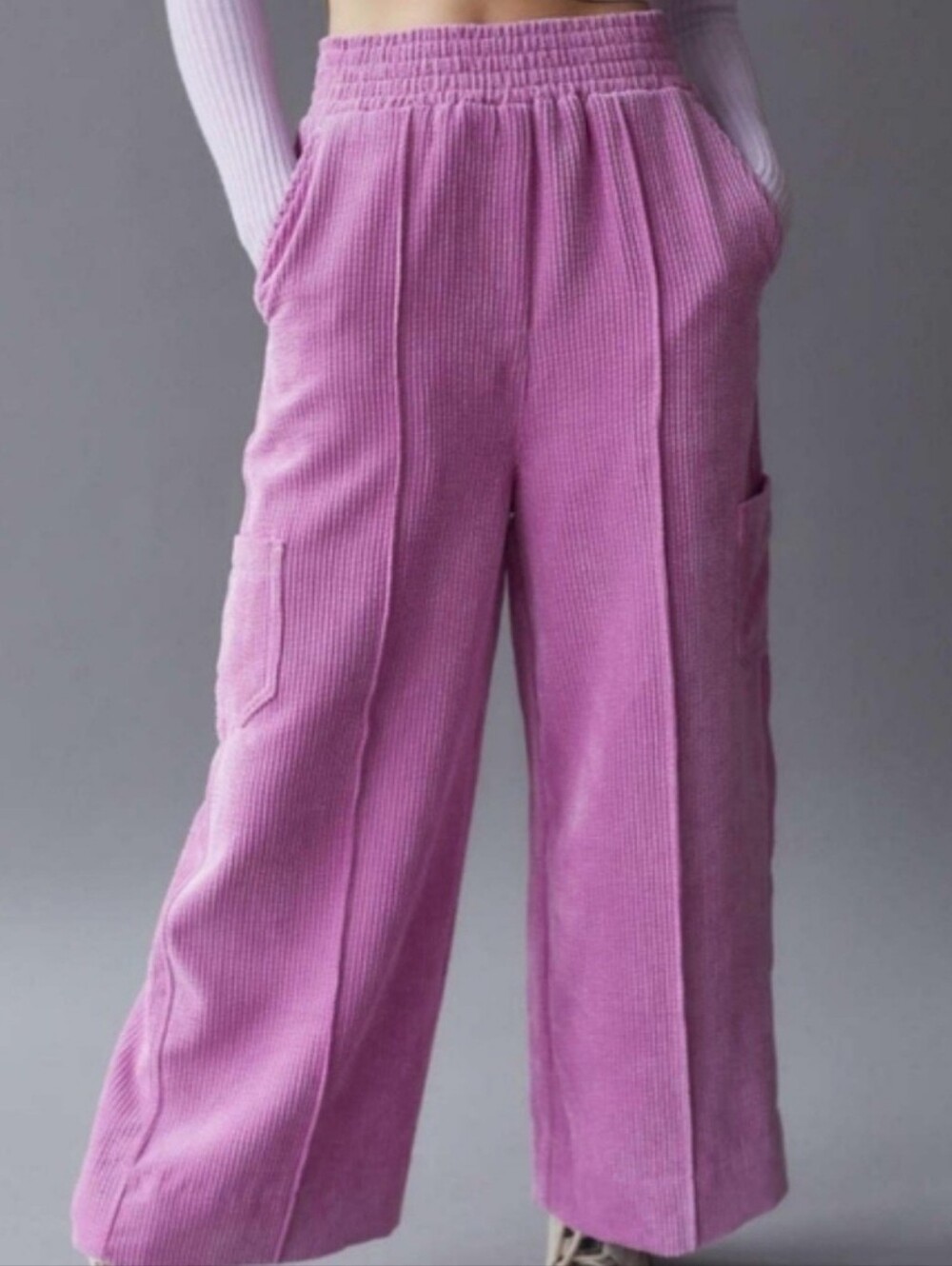 URBAN OUTFITTERS Soft Corduroy Purple Boho Wide Leg Pants Cargo Womens , size S